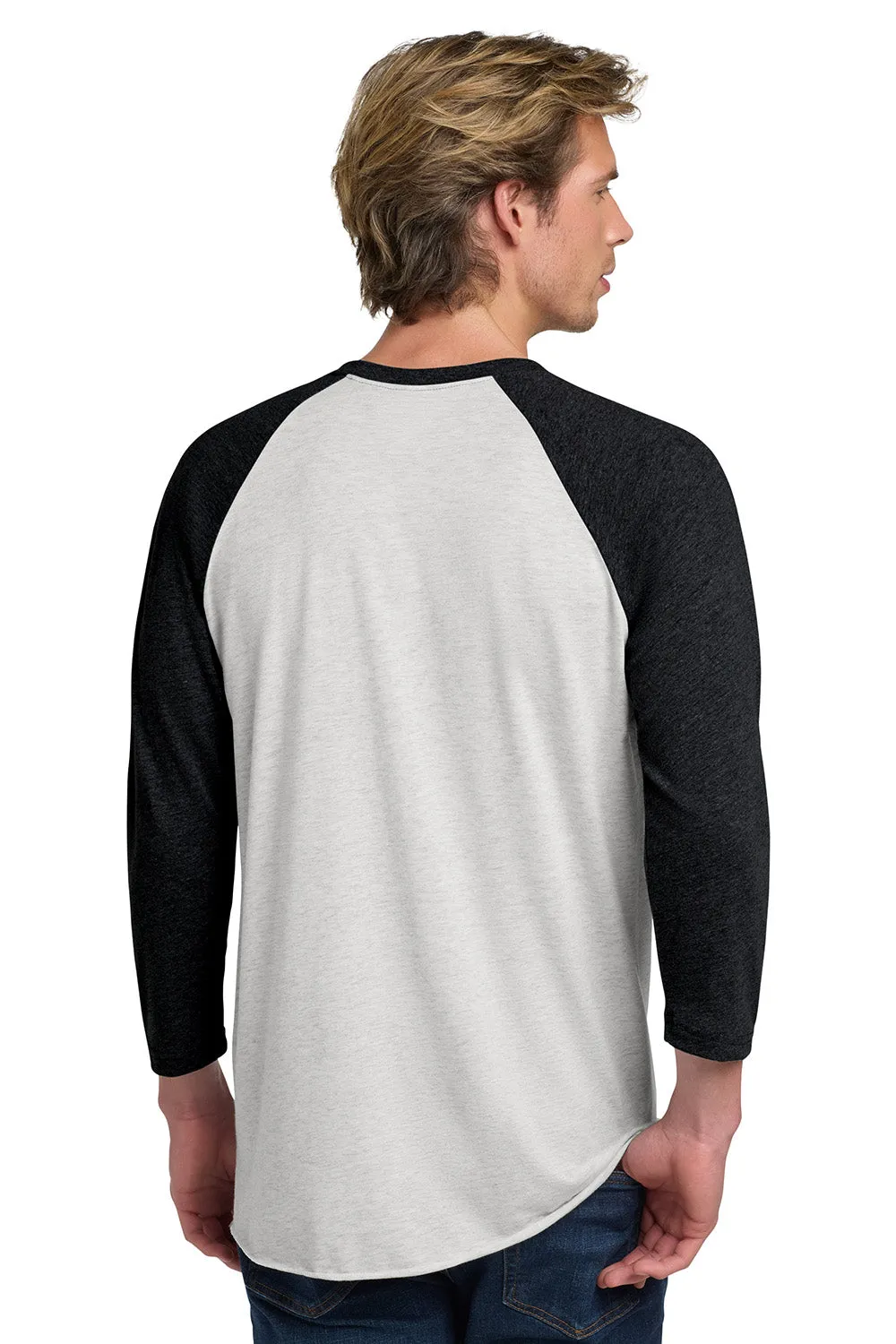 Next Level Mens Jersey 3/4 Sleeve Crewneck T-Shirt - Vintage White/Black