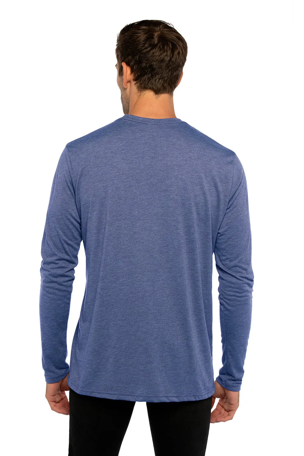 Next Level Mens Jersey Long Sleeve Crewneck T-Shirt - Vintage Royal Blue