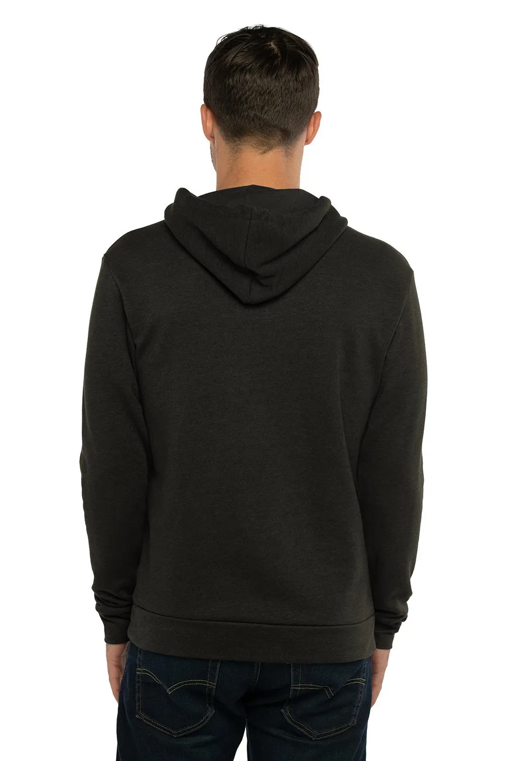 Next Level Mens Malibu Hooded Sweatshirt Hoodie w/ Pouch Pocket - Heather Black