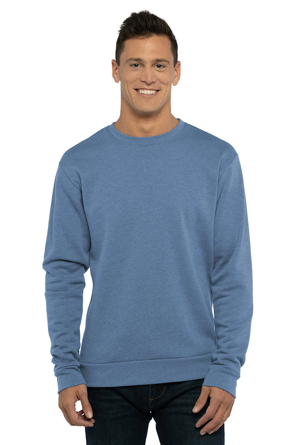 Next Level Mens PCH Crewneck Sweatshirt - Heather Bay Blue