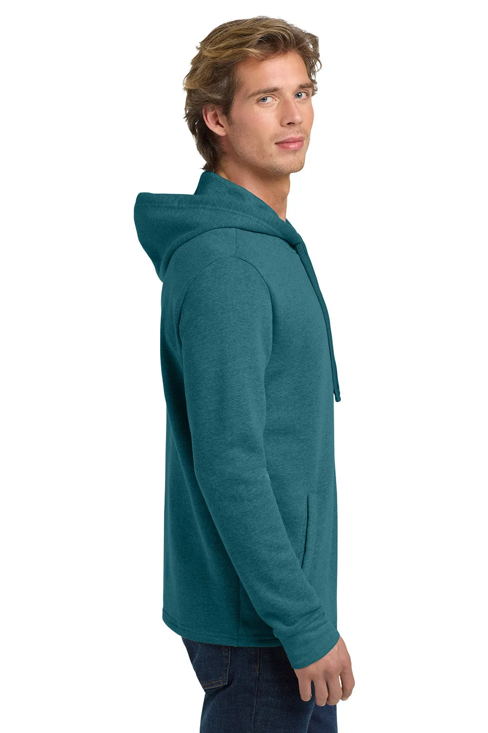Next Level Mens PCH Fleece Hooded Sweatshirt Hoodie w/ Pockets - Heather Teal Blue