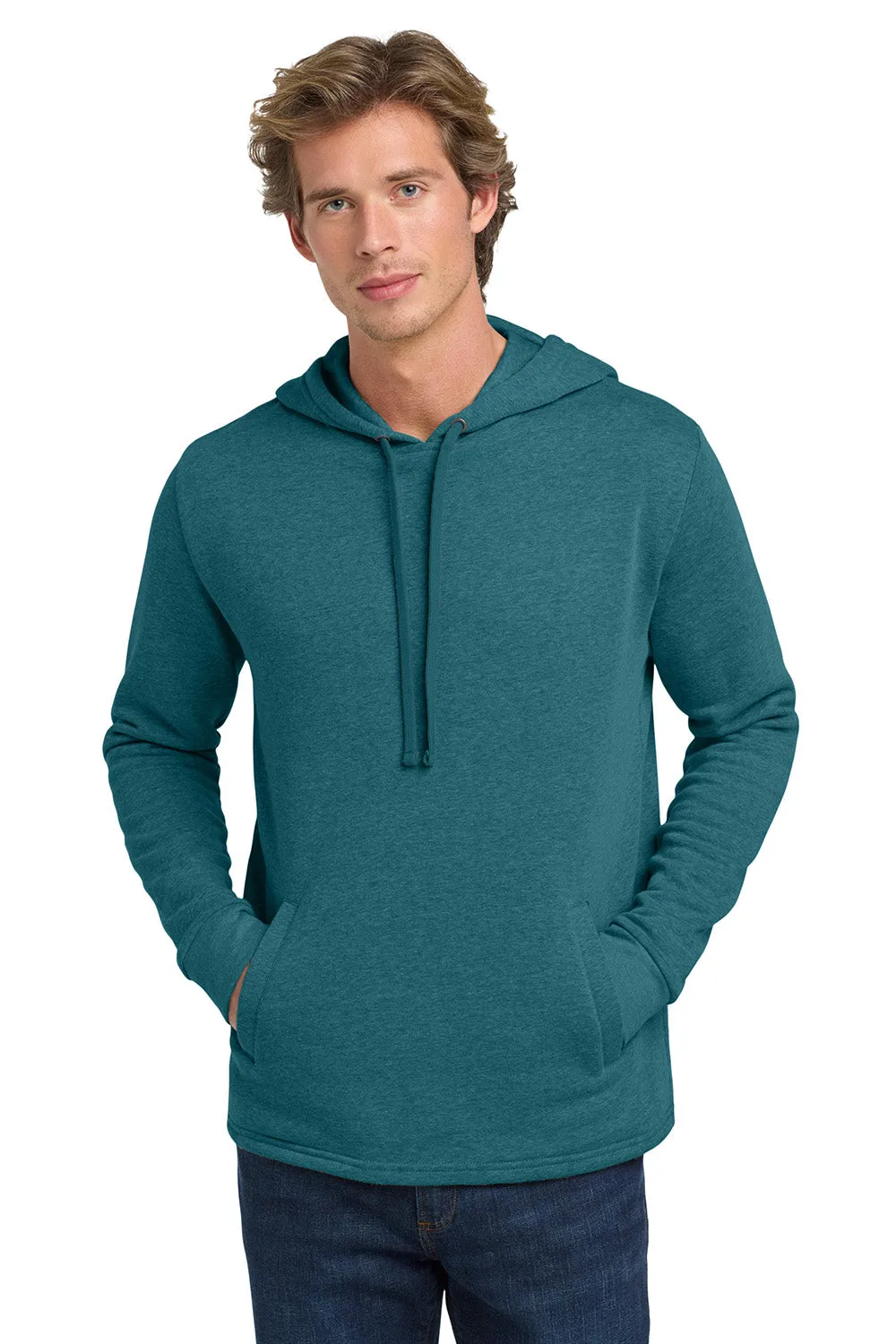 Next Level Mens PCH Fleece Hooded Sweatshirt Hoodie w/ Pockets - Heather Teal Blue
