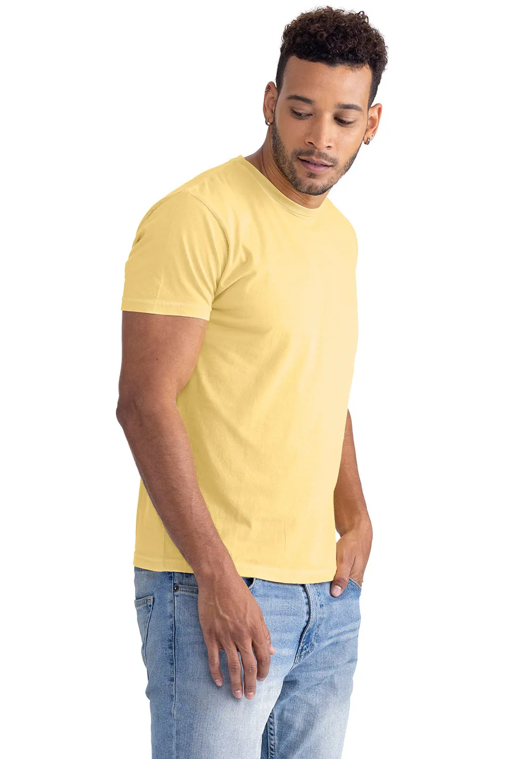 Next Level Mens Soft Wash Short Sleeve Crewneck T-Shirt - Banana Cream Yellow
