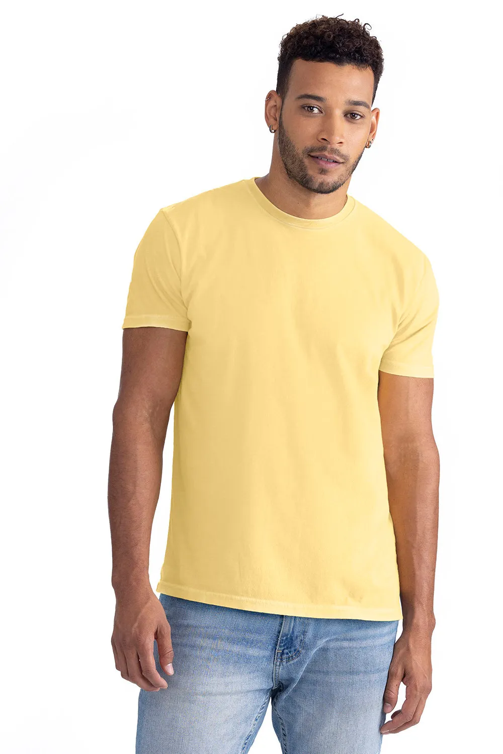 Next Level Mens Soft Wash Short Sleeve Crewneck T-Shirt - Banana Cream Yellow
