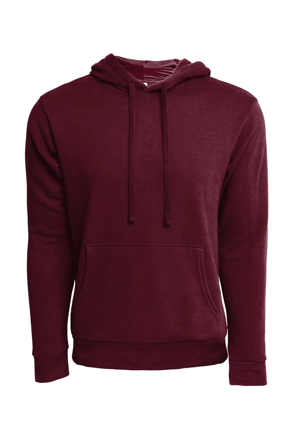 Next Level Mens Sueded French Terry Hooded Sweatshirt Hoodie w/ Pouch Pocket - Maroon