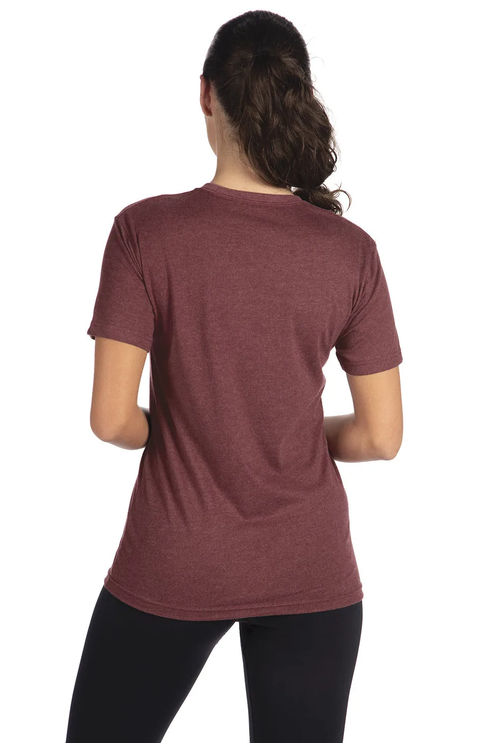 Next Level Mens Sueded Jersey Short Sleeve Crewneck T-Shirt - Heather Maroon