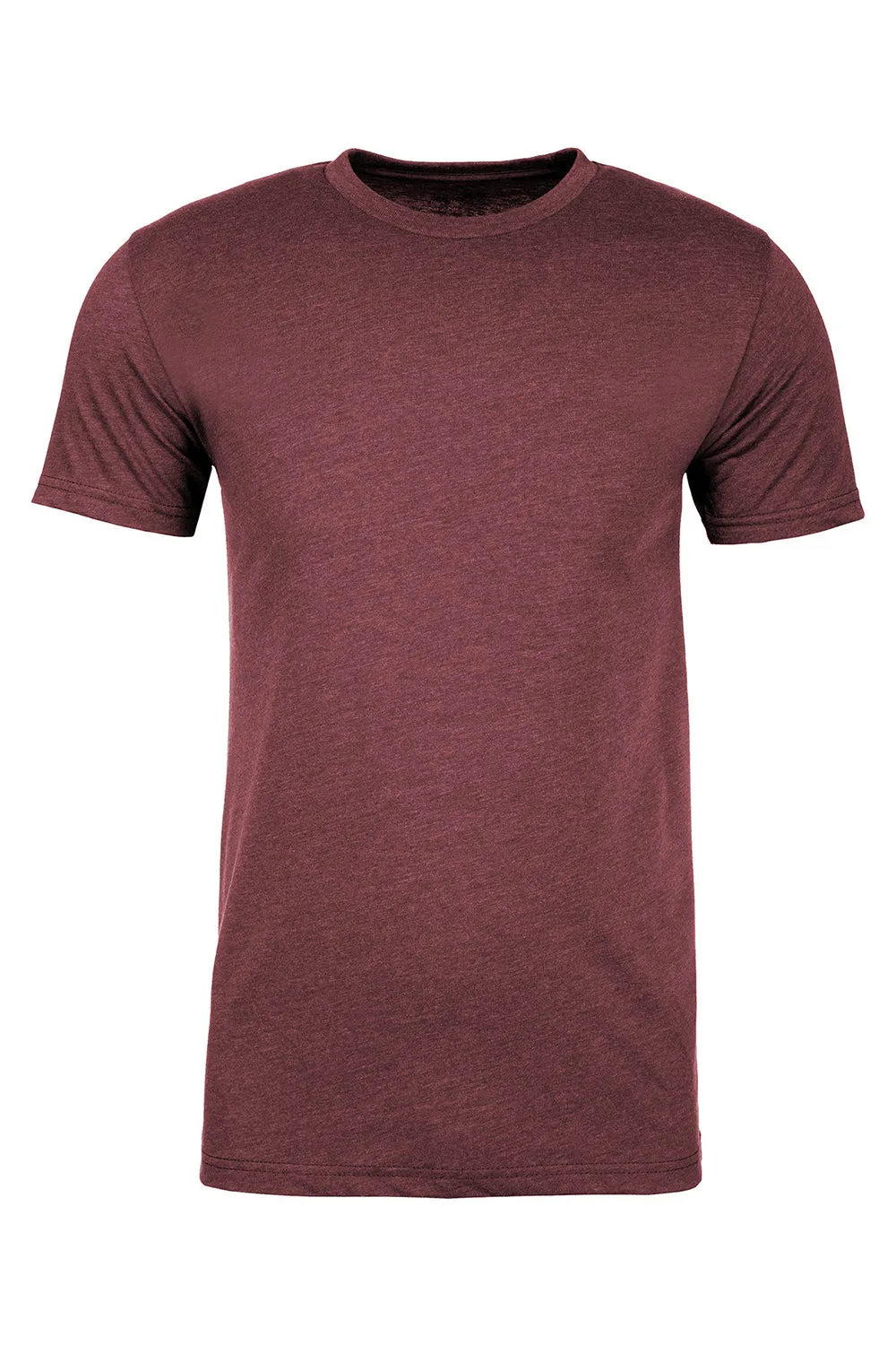 Next Level Mens Sueded Jersey Short Sleeve Crewneck T-Shirt - Heather Maroon