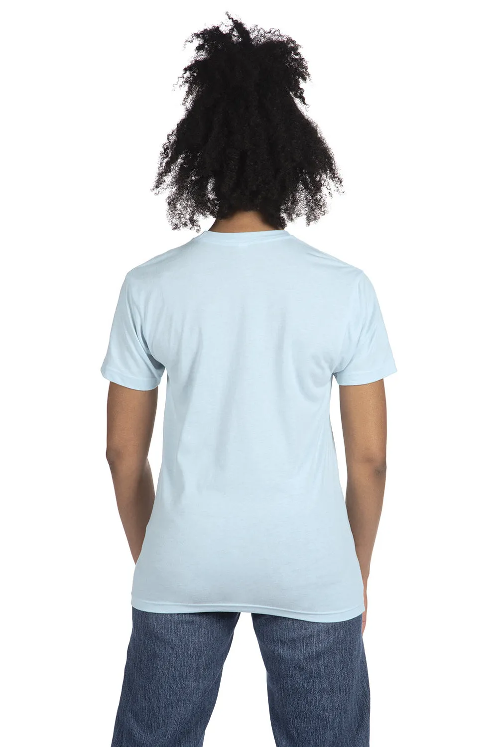 Next Level Mens Sueded Jersey Short Sleeve Crewneck T-Shirt - Light Blue