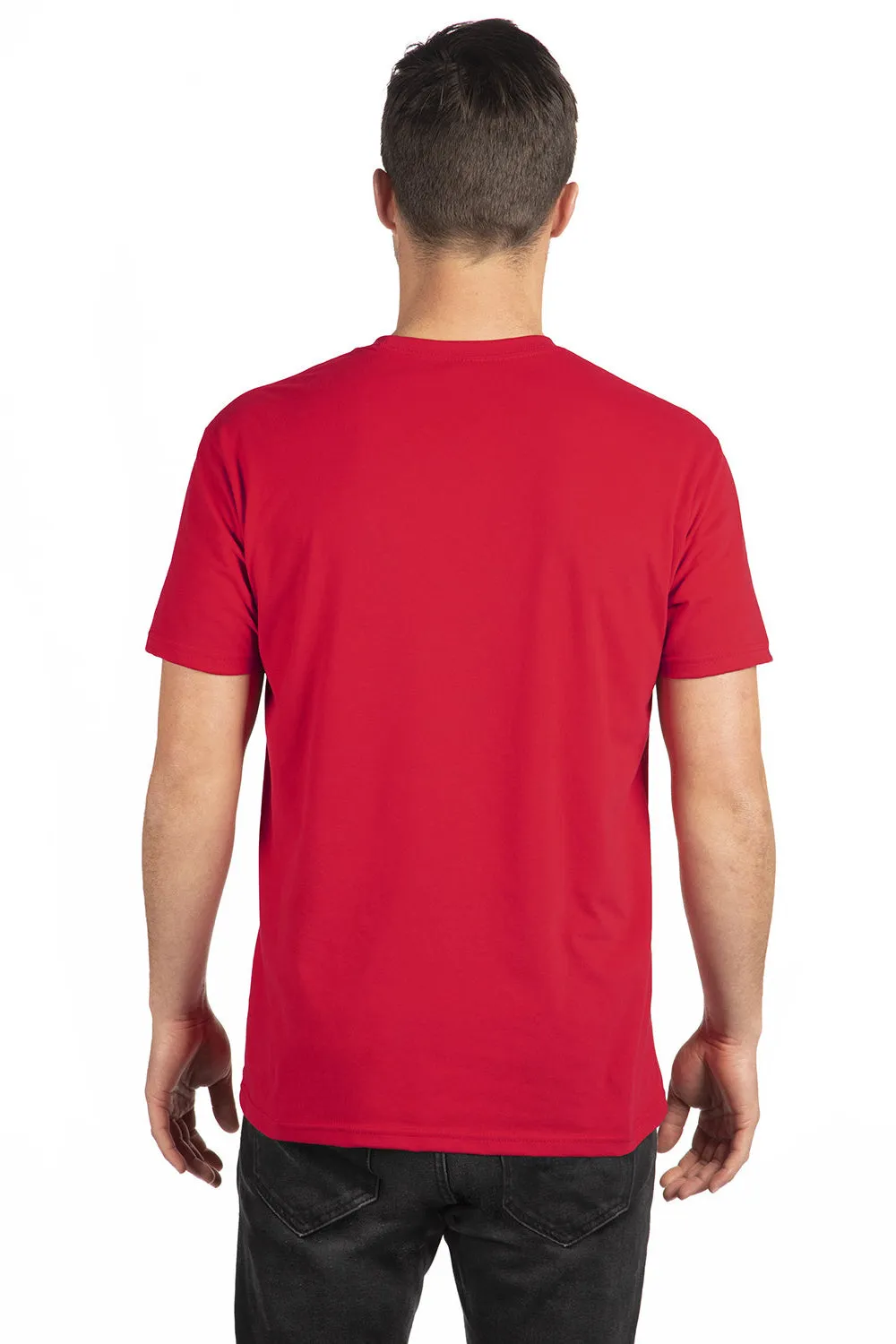 Next Level Mens Sueded Jersey Short Sleeve Crewneck T-Shirt - Red