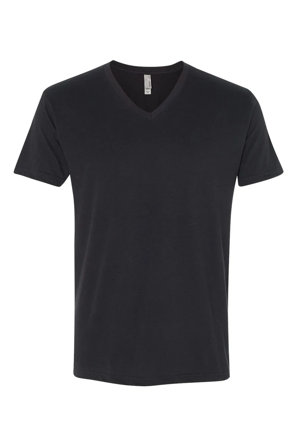 Next Level Mens Sueded Jersey Short Sleeve V-Neck T-Shirt - Black