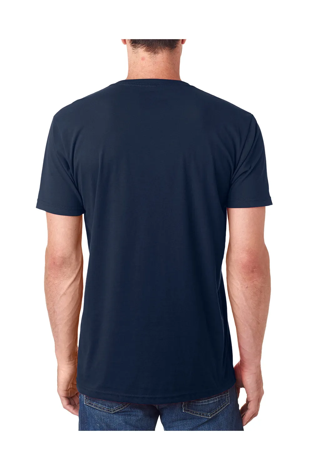 Next Level Mens Sueded Jersey Short Sleeve V-Neck T-Shirt - Midnight Navy Blue