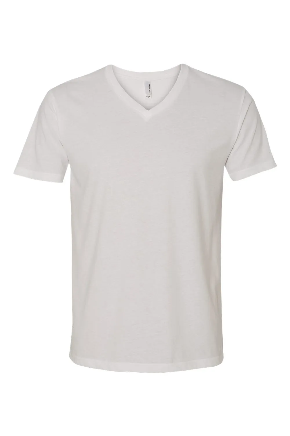 Next Level Mens Sueded Jersey Short Sleeve V-Neck T-Shirt - White