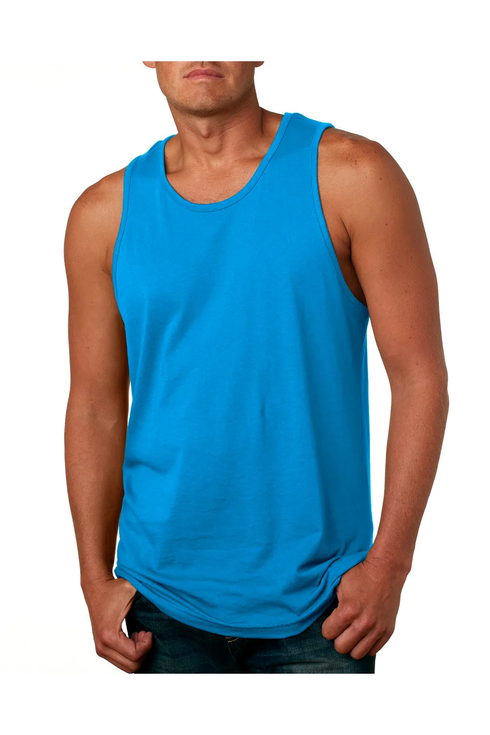 Next Level Mens Tank Top - Turquoise Blue