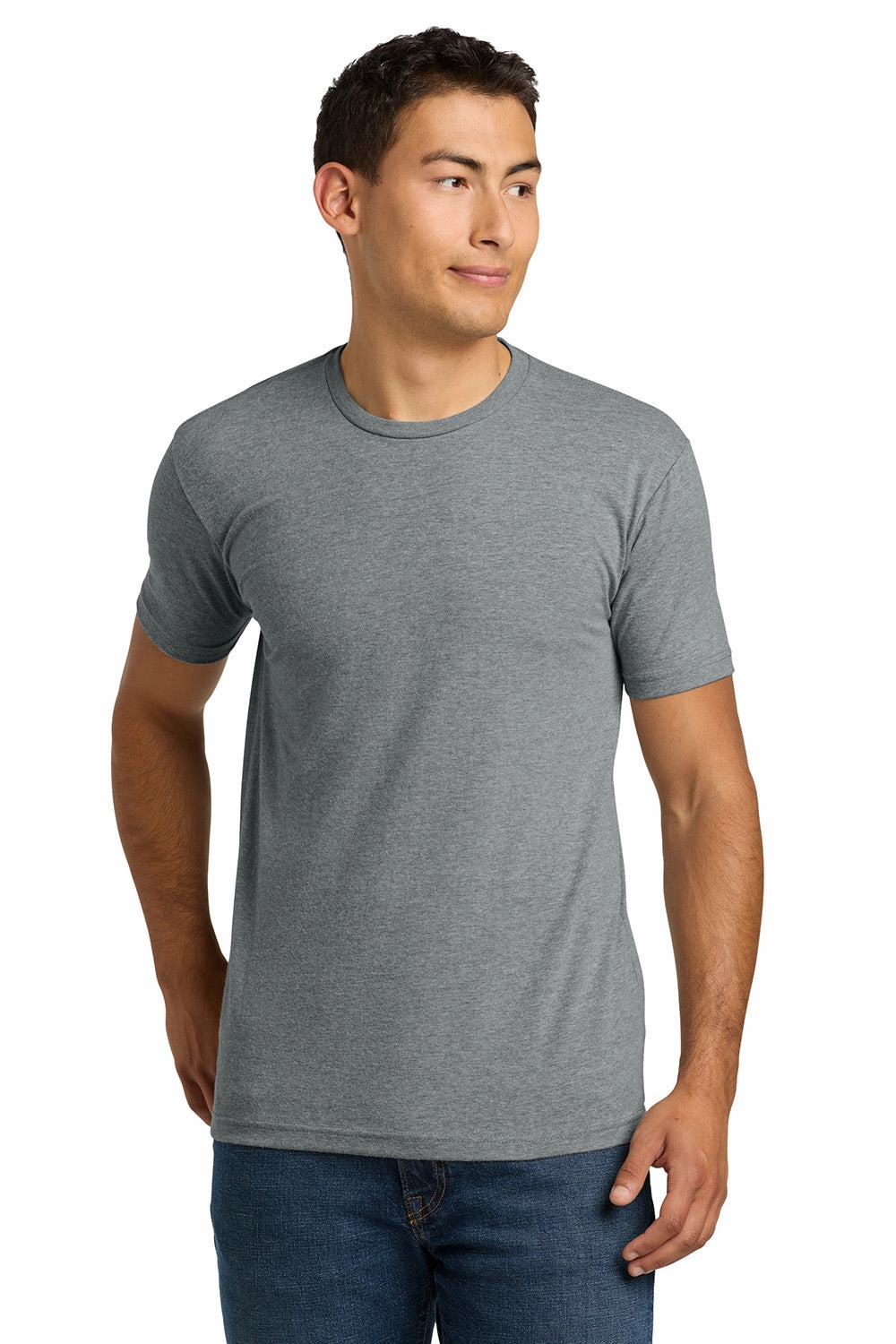 Next Level Mens CVC Jersey Short Sleeve Crewneck T-Shirt - Heather Dark Grey