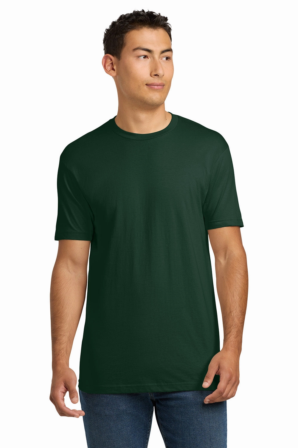 Next Level Mens Fine Jersey Short Sleeve Crewneck T-Shirt - Forest Green