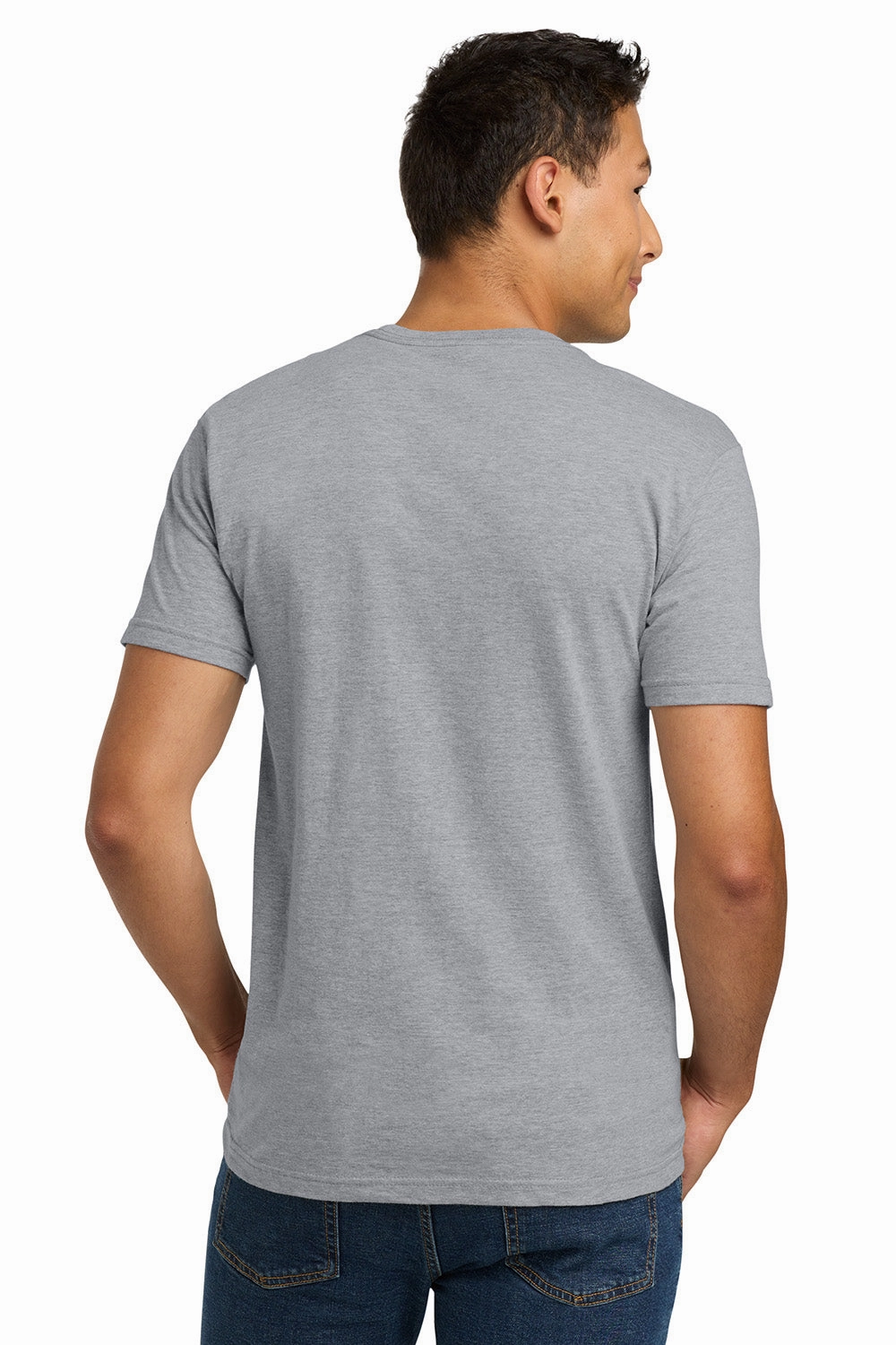Next Level Mens Fine Jersey Short Sleeve Crewneck T-Shirt - Heather Grey