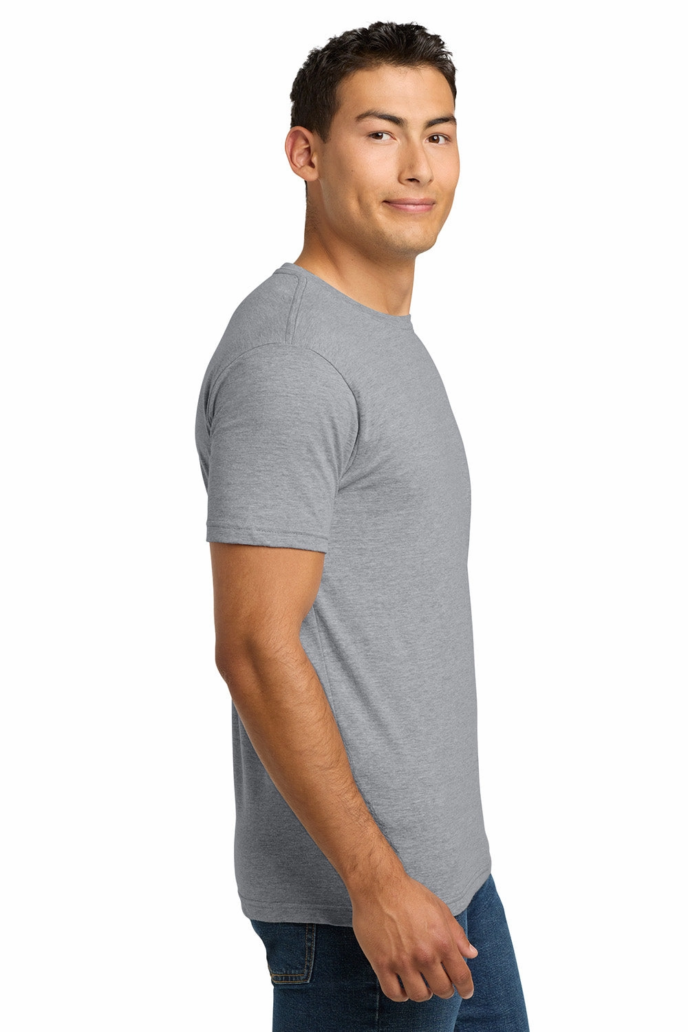 Next Level Mens Fine Jersey Short Sleeve Crewneck T-Shirt - Heather Grey