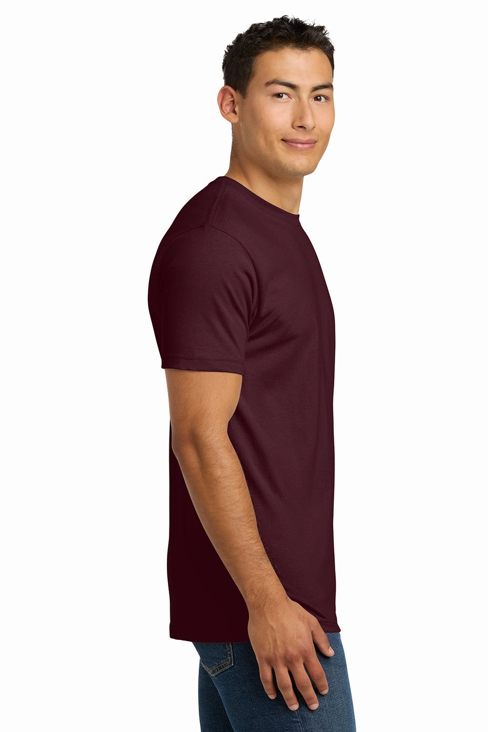 Next Level Mens Fine Jersey Short Sleeve Crewneck T-Shirt - Maroon