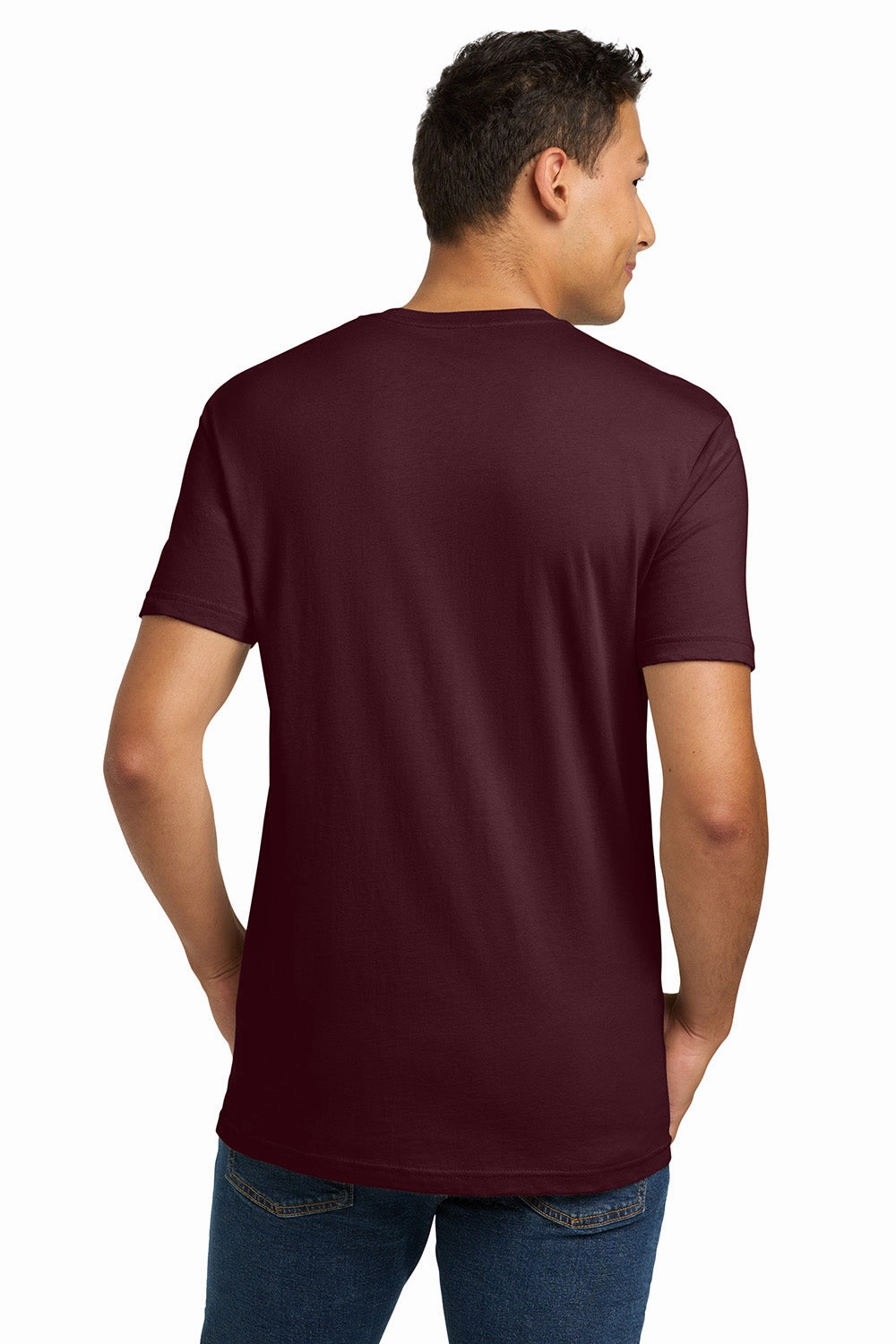 Next Level Mens Fine Jersey Short Sleeve Crewneck T-Shirt - Maroon
