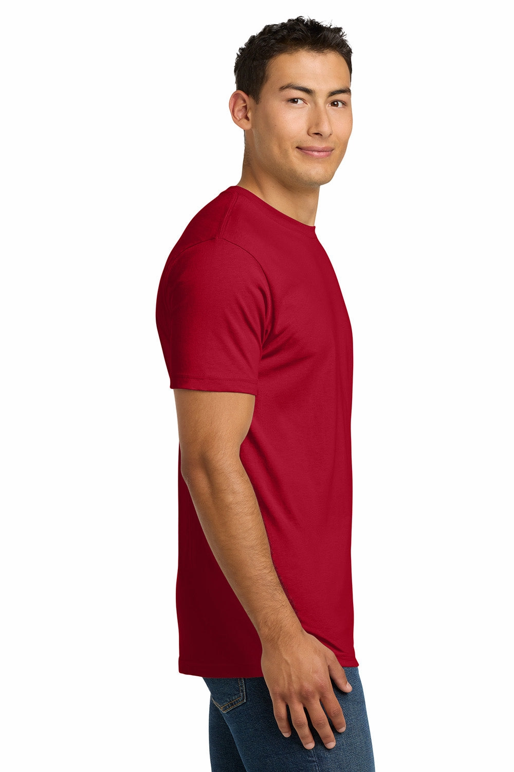 Next Level Mens Fine Jersey Short Sleeve Crewneck T-Shirt - Red