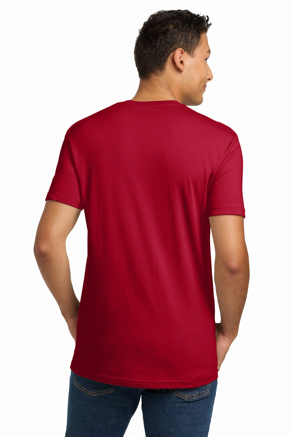 Next Level Mens Fine Jersey Short Sleeve Crewneck T-Shirt - Red