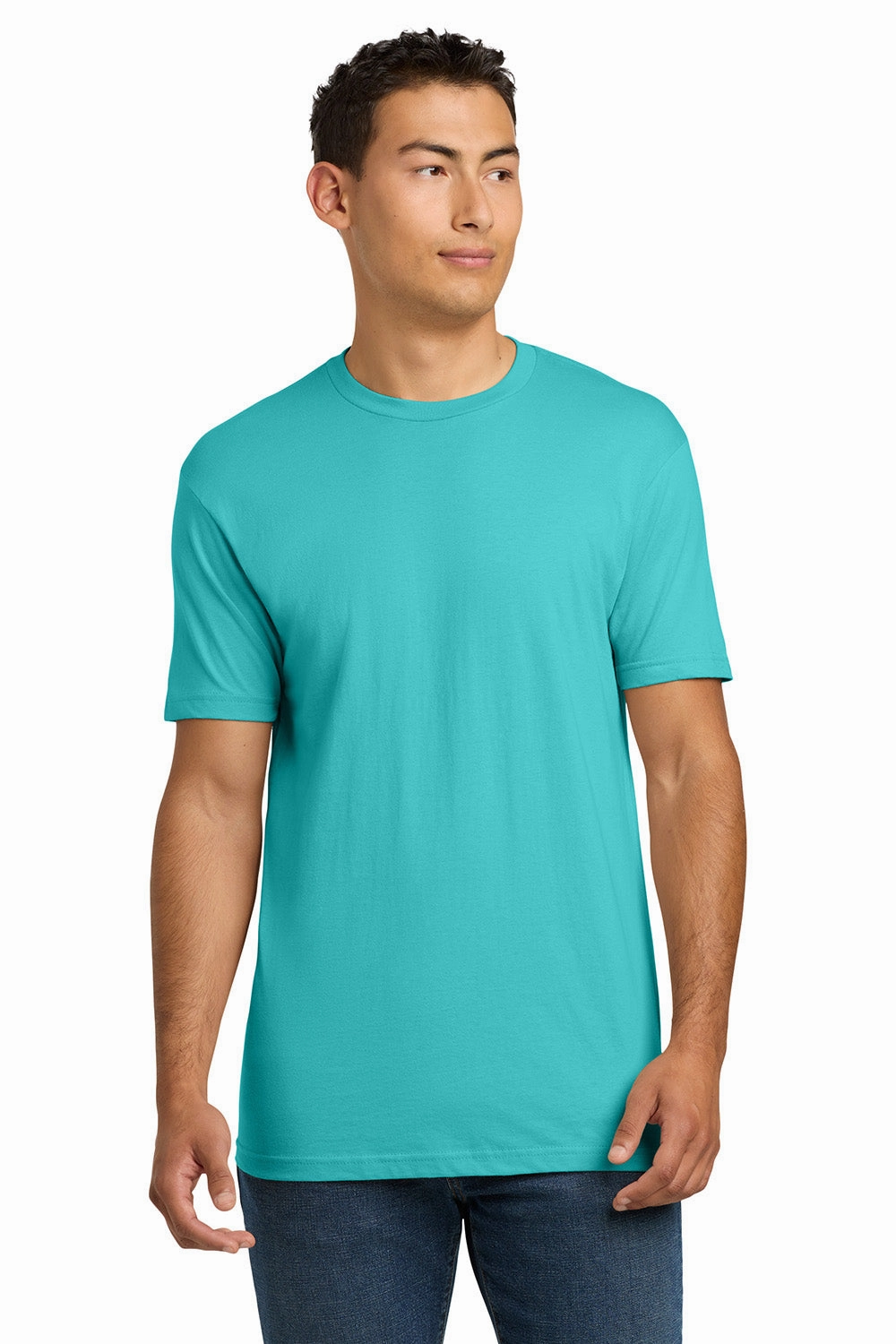 Next Level Mens Fine Jersey Short Sleeve Crewneck T-Shirt - Tahiti Blue