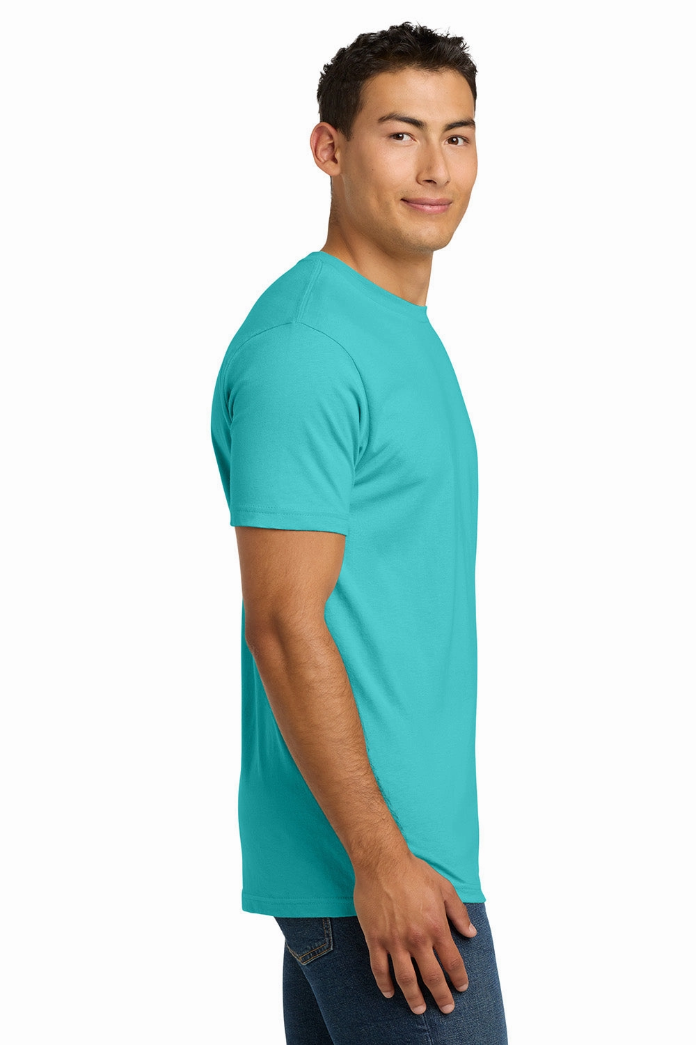 Next Level Mens Fine Jersey Short Sleeve Crewneck T-Shirt - Tahiti Blue