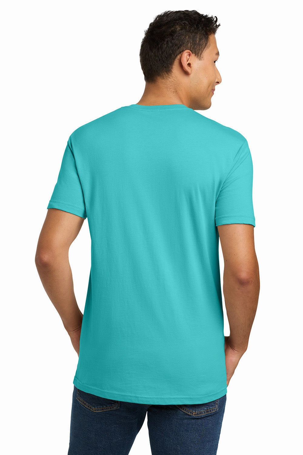Next Level Mens Fine Jersey Short Sleeve Crewneck T-Shirt - Tahiti Blue