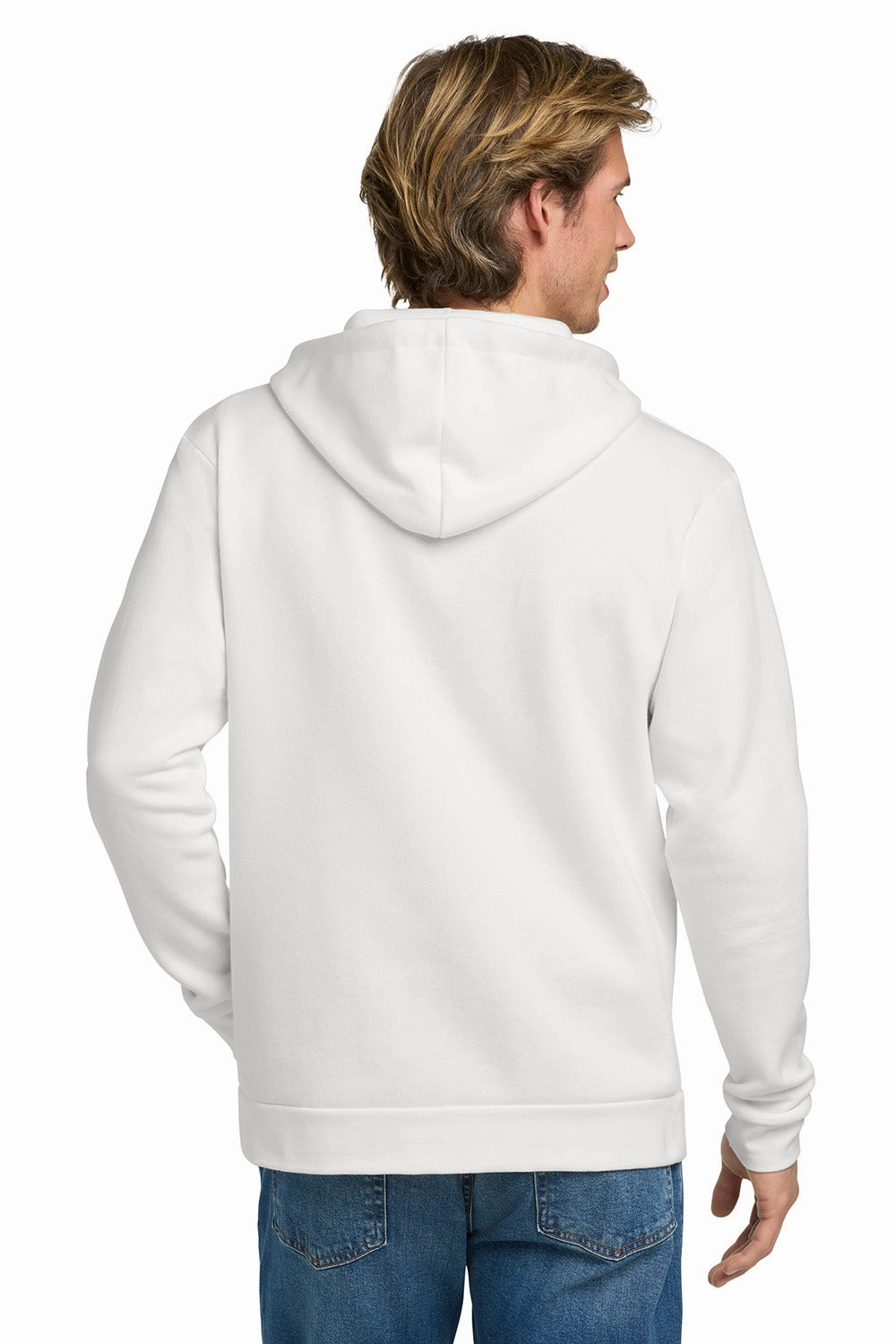Next Level Mens Fleece Full Zip Hooded Sweatshirt Hoodie w/ Pockets - White