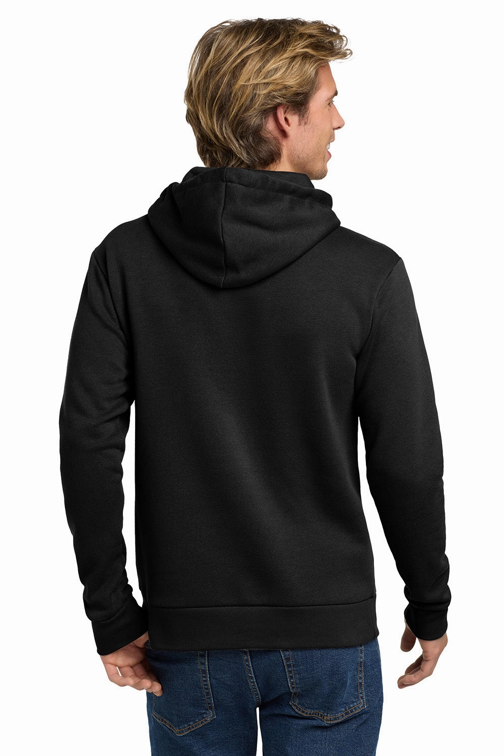 Next Level Mens Fleece Hooded Sweatshirt Hoodie w/ Pouch Pocket - Black On Black