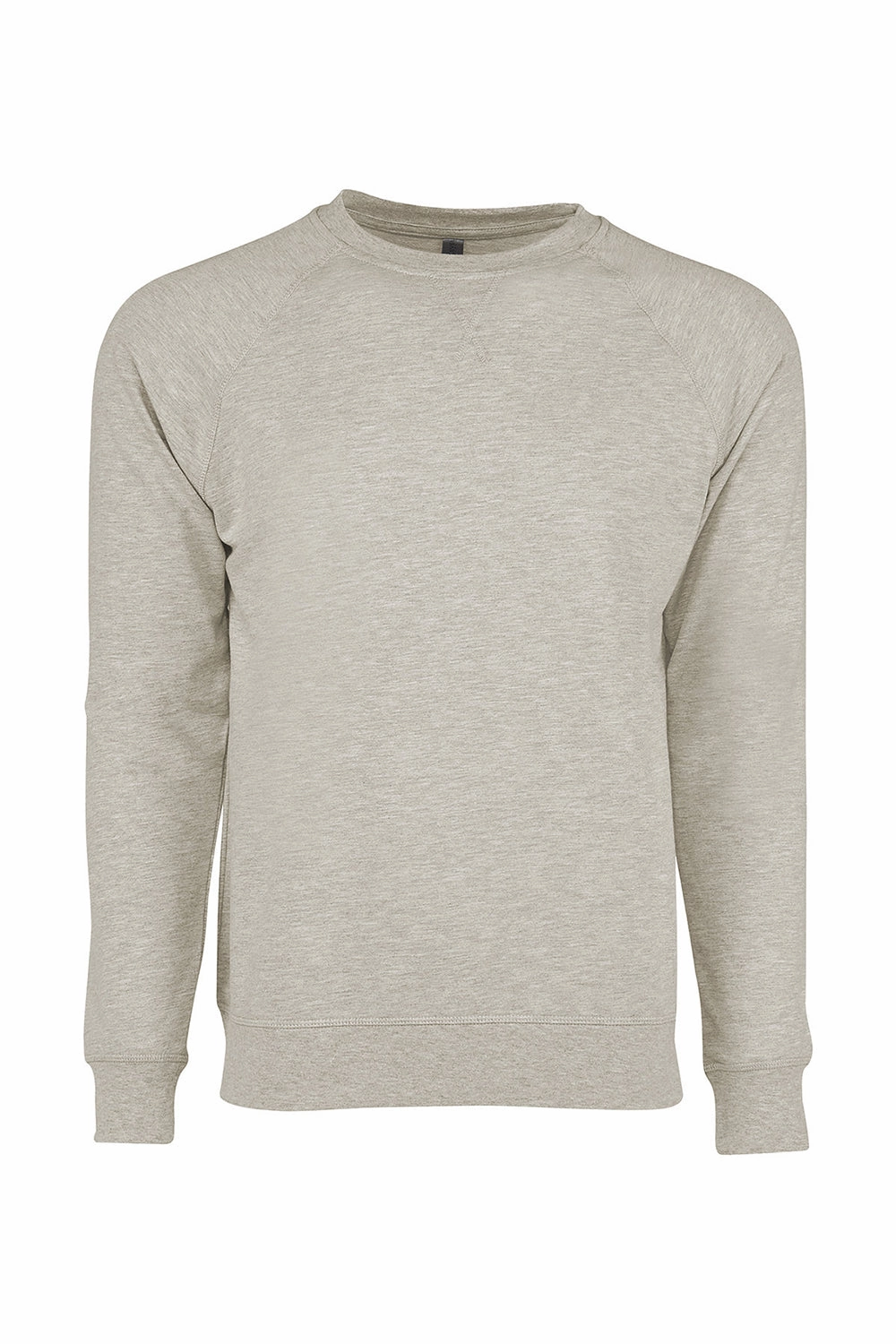 Next Level Mens French Terry Long Sleeve Crewneck T-Shirt - Oatmeal