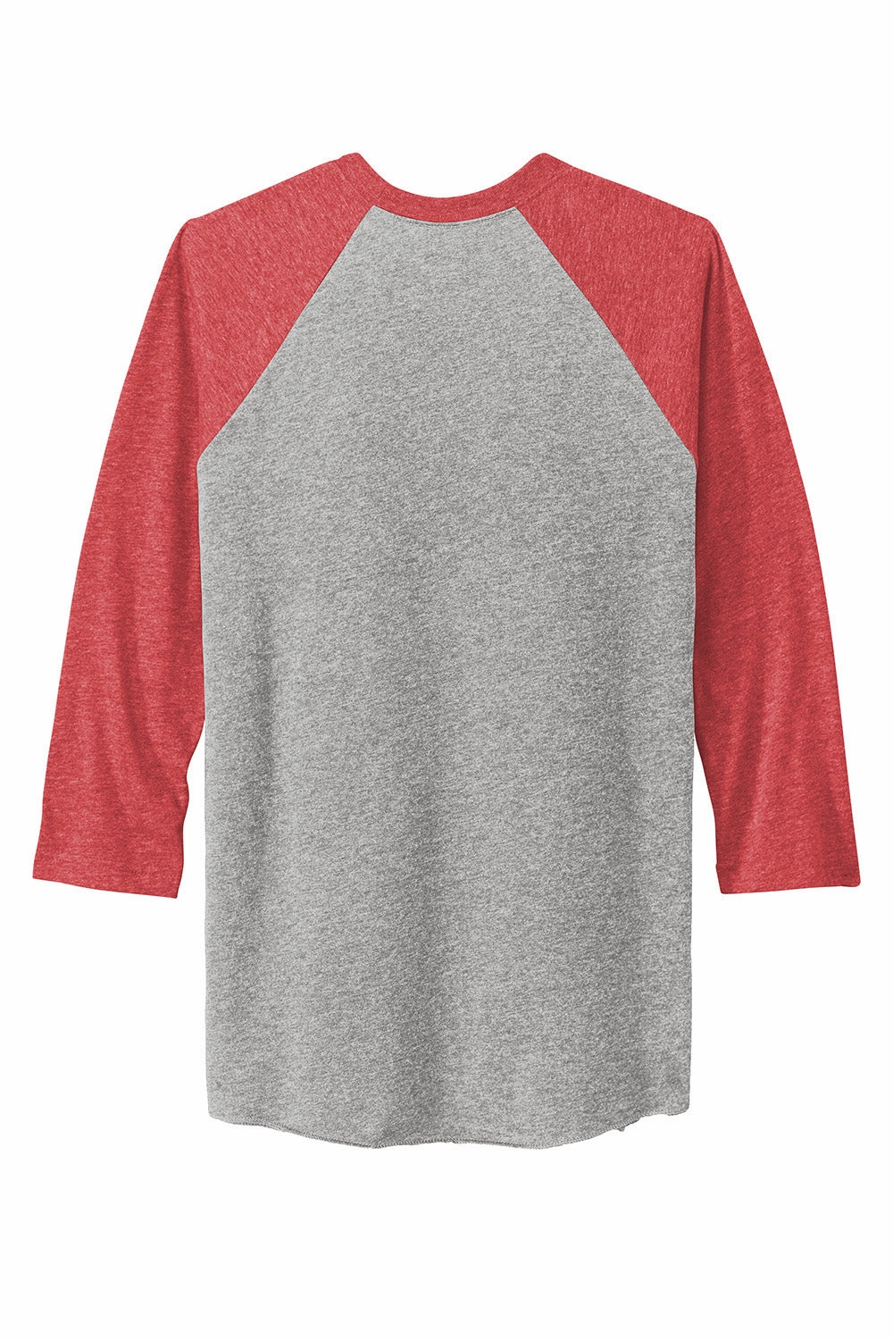 Next Level Mens Jersey 3/4 Sleeve Crewneck T-Shirt - Heather Grey/Vintage Red