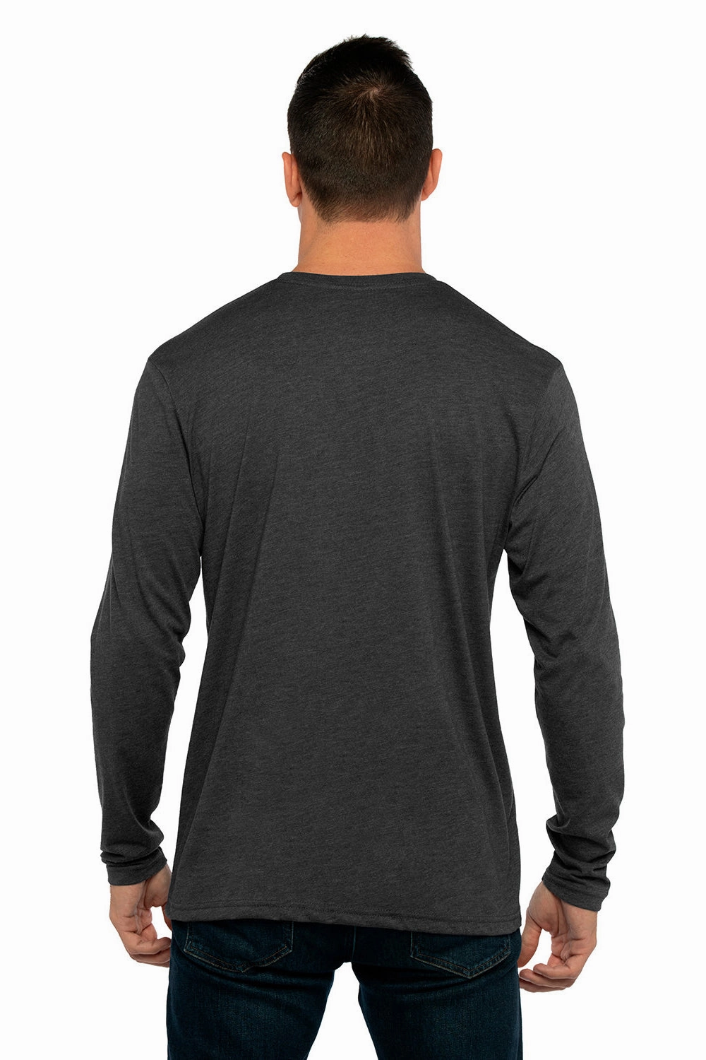 Next Level Mens Jersey Long Sleeve Crewneck T-Shirt - Vintage Black