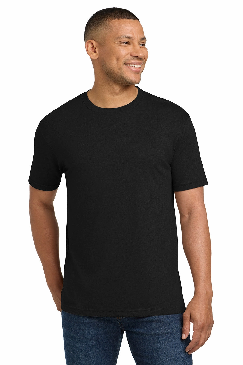 Next Level Mens Jersey Short Sleeve Crewneck T-Shirt - Black