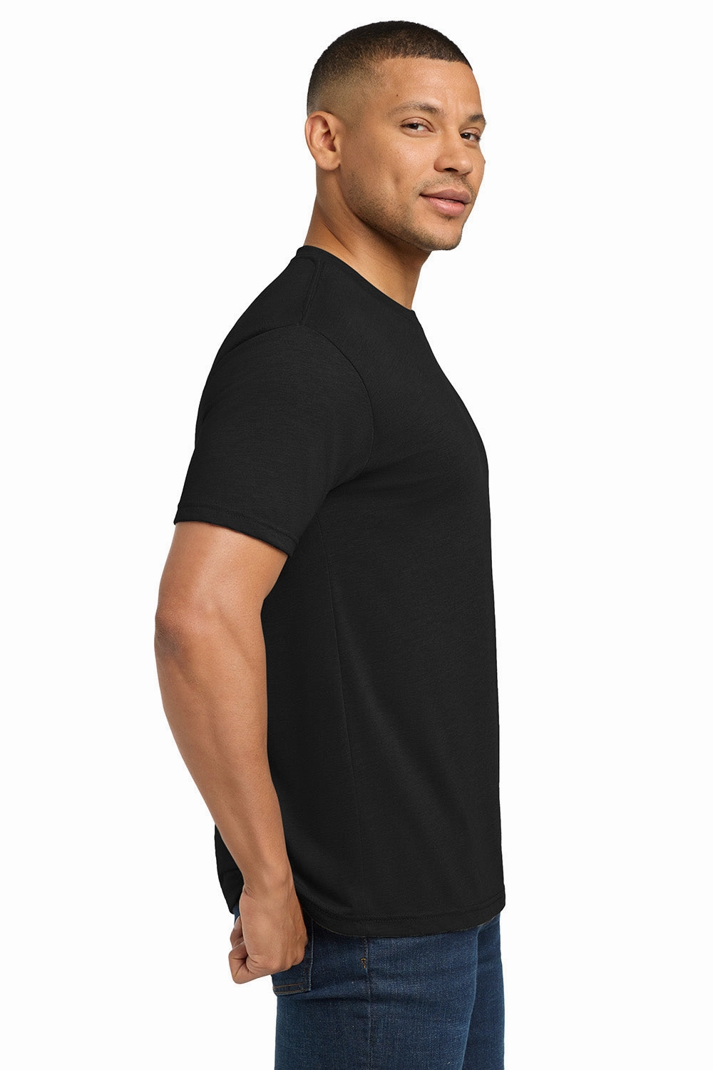 Next Level Mens Jersey Short Sleeve Crewneck T-Shirt - Black