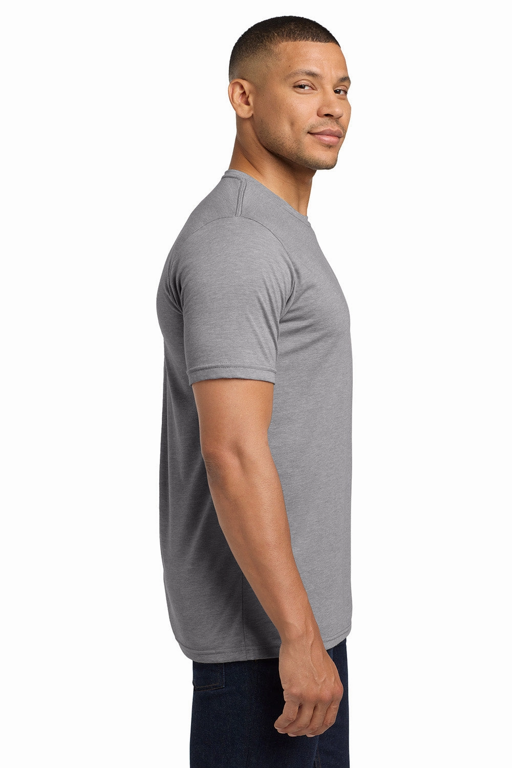 Next Level Mens Jersey Short Sleeve Crewneck T-Shirt - Heather Grey