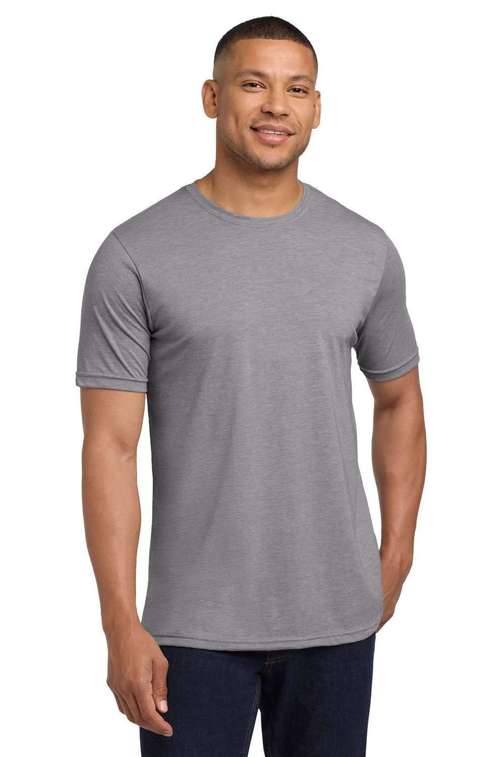 Next Level Mens Jersey Short Sleeve Crewneck T-Shirt - Heather Grey