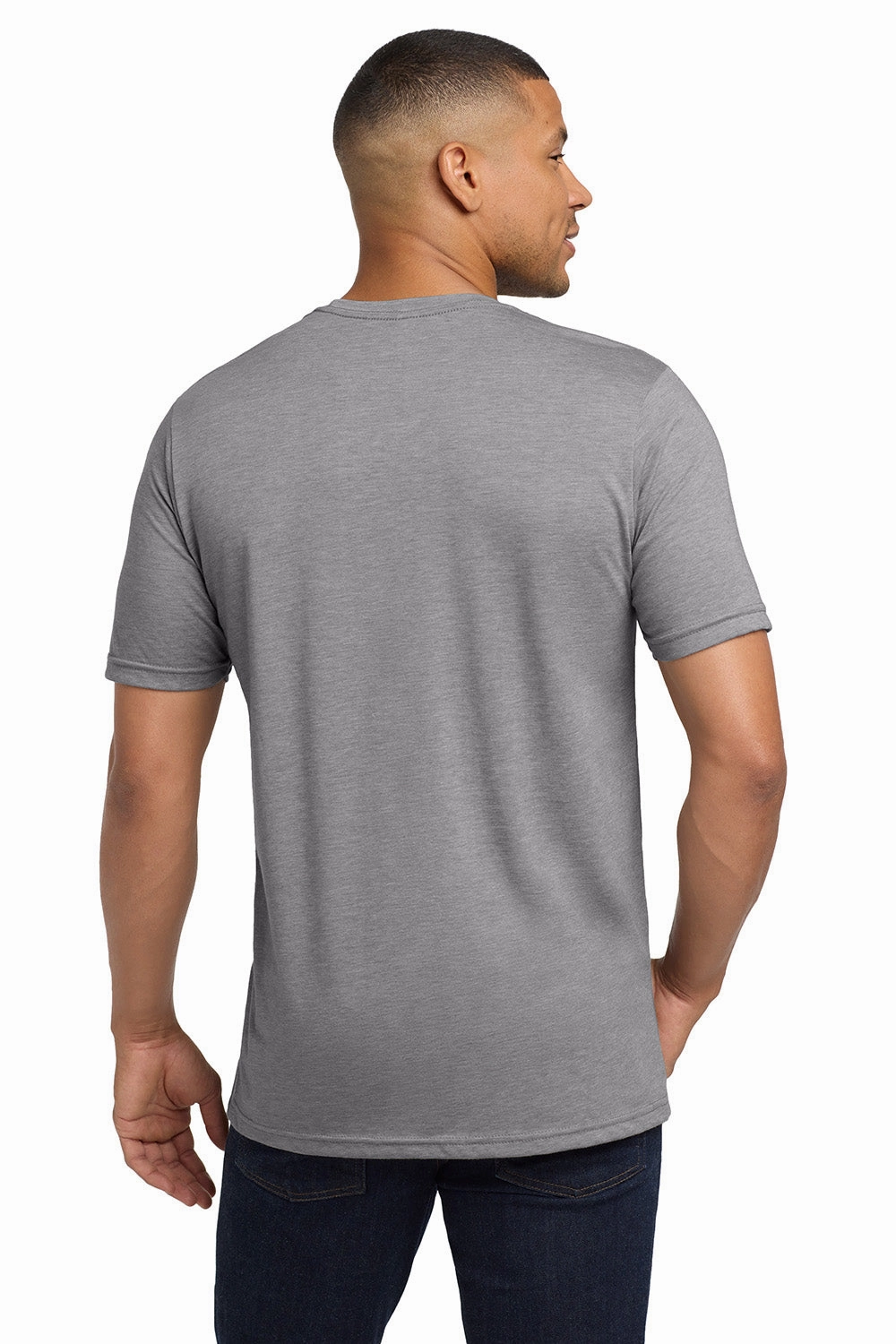 Next Level Mens Jersey Short Sleeve Crewneck T-Shirt - Heather Grey