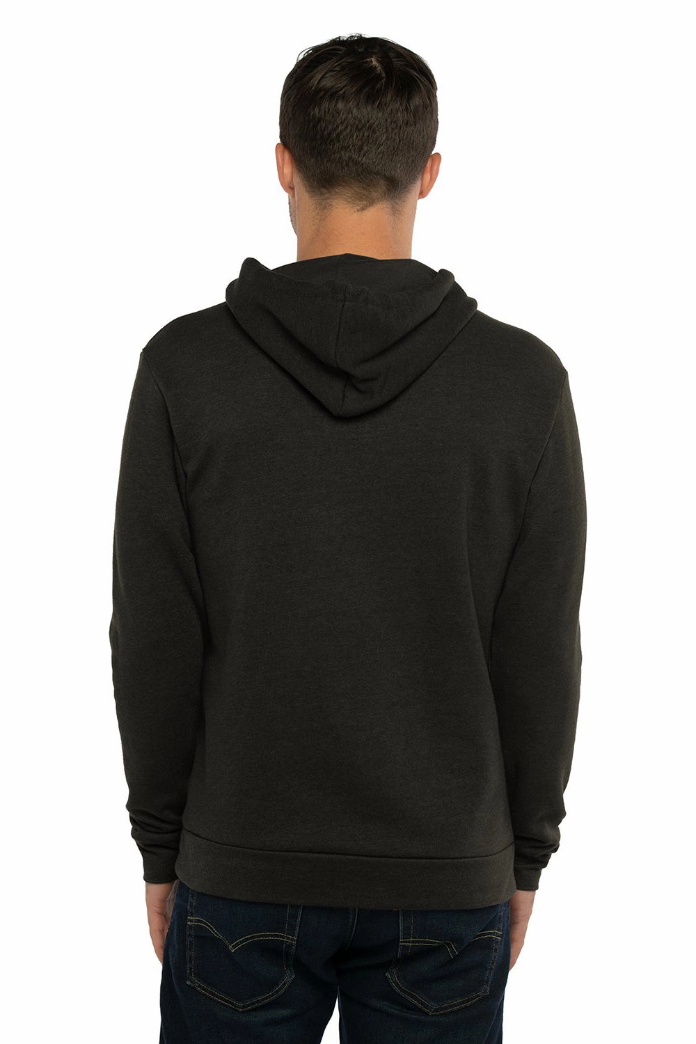Next Level Mens Malibu Hooded Sweatshirt Hoodie w/ Pouch Pocket - Heather Black