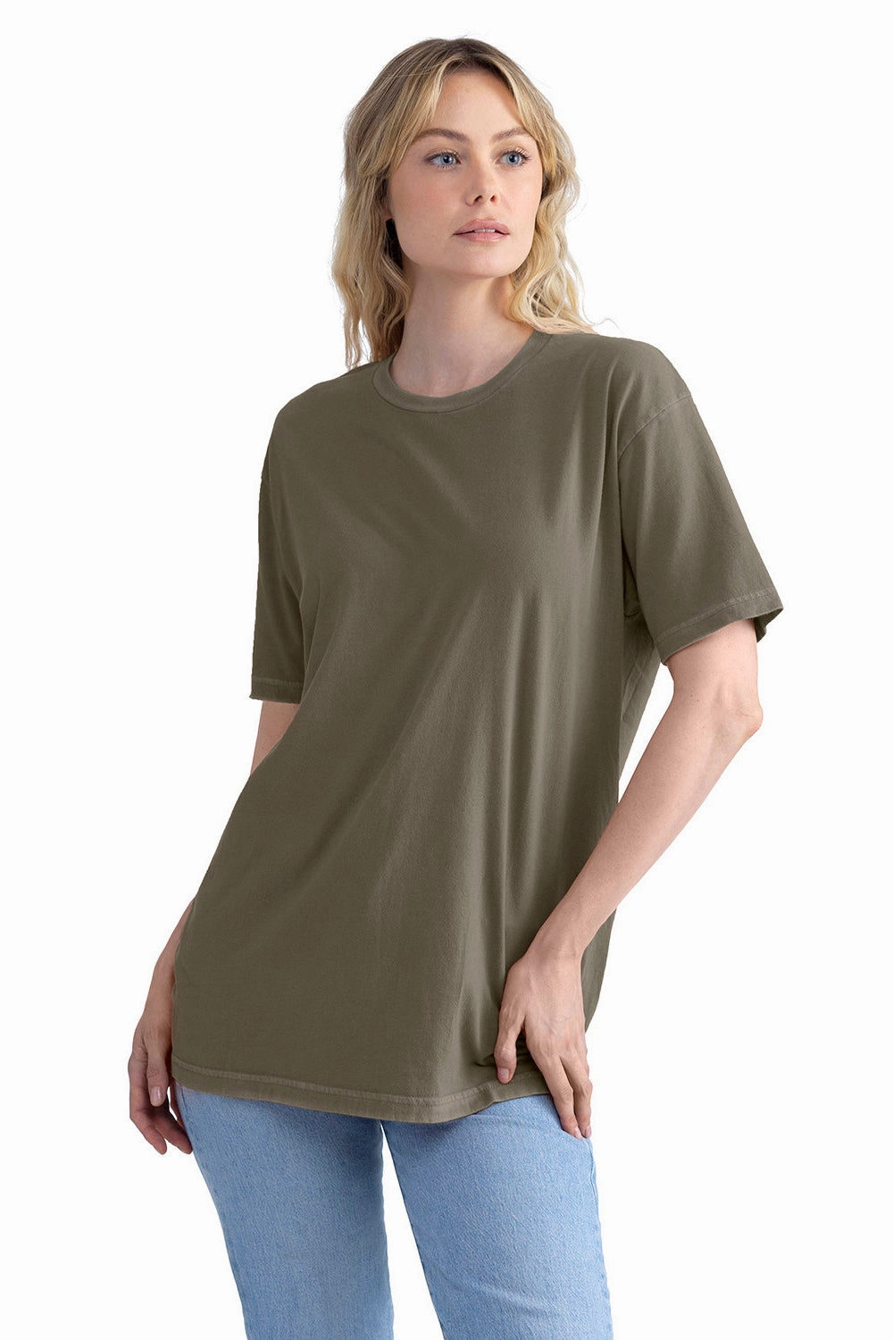 Next Level Mens Soft Wash Short Sleeve Crewneck T-Shirt - Military Green