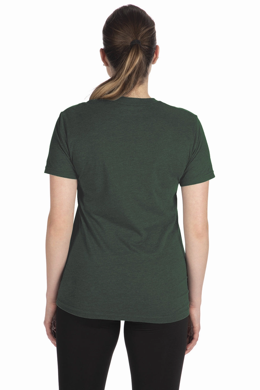 Next Level Mens Sueded Jersey Short Sleeve Crewneck T-Shirt - Heather Forest Green