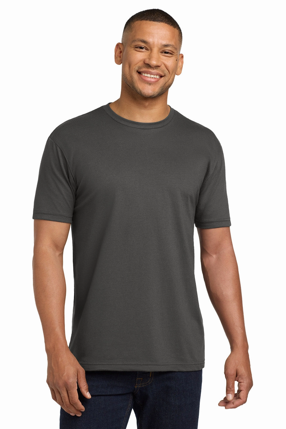 Next Level Mens Sueded Jersey Short Sleeve Crewneck T-Shirt - Heavy Metal Grey