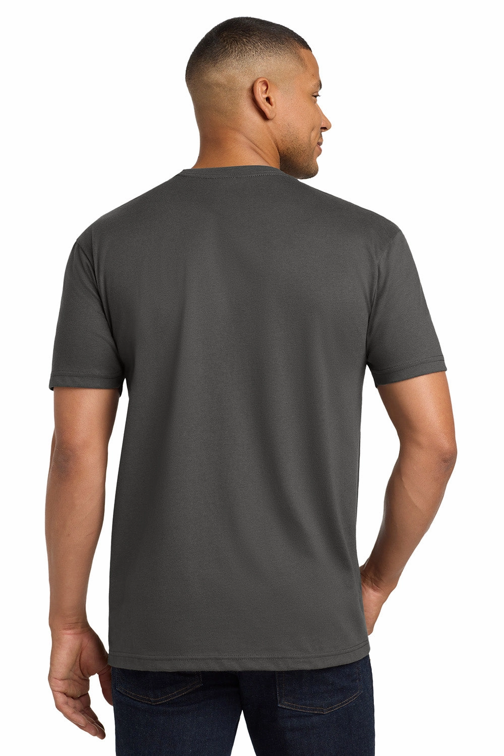 Next Level Mens Sueded Jersey Short Sleeve Crewneck T-Shirt - Heavy Metal Grey
