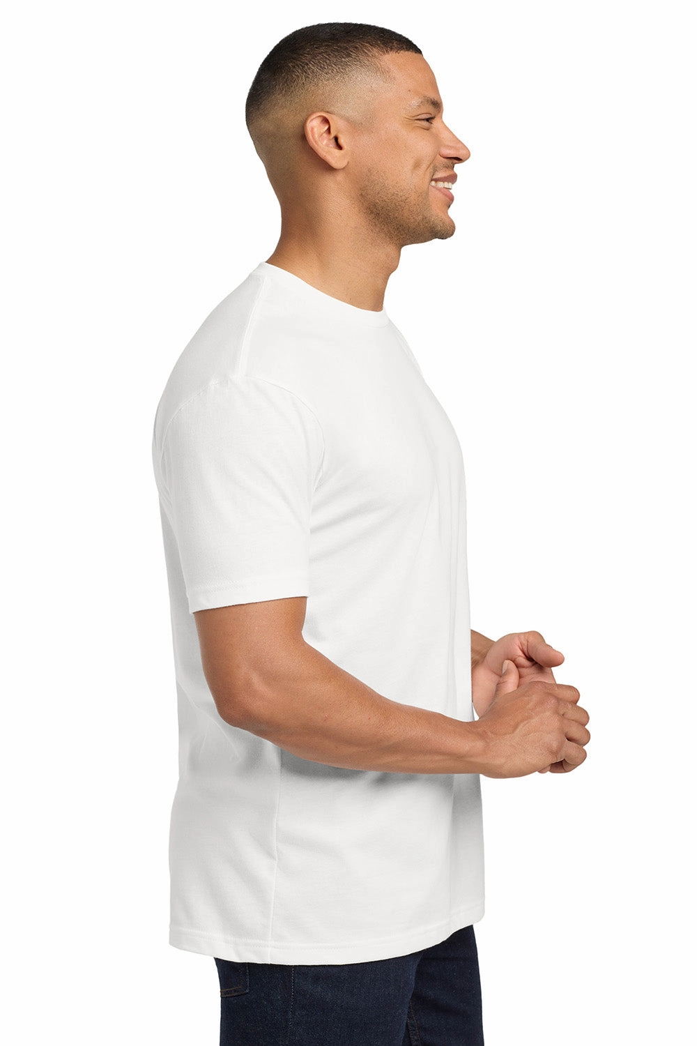Next Level Mens Sueded Jersey Short Sleeve Crewneck T-Shirt - White