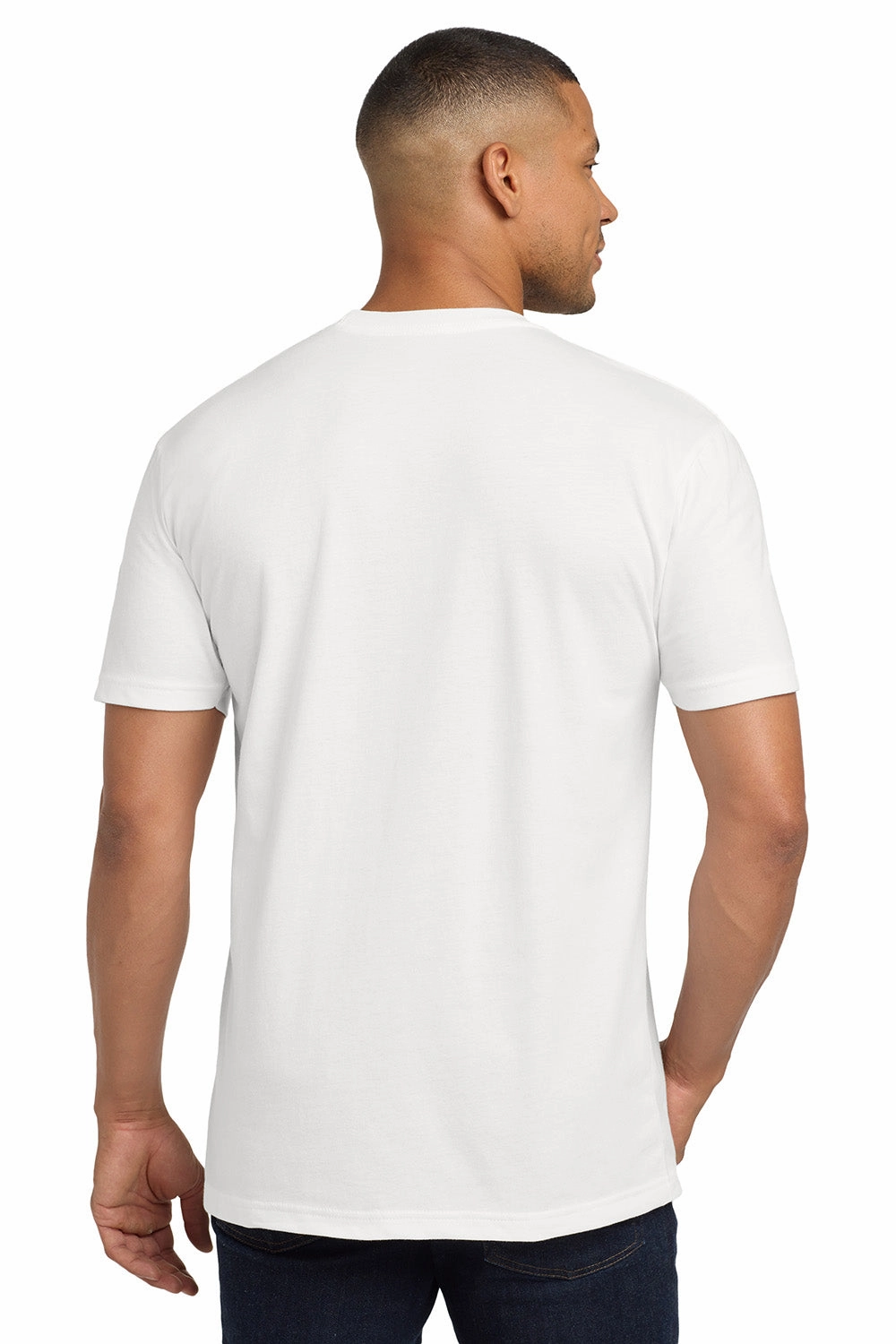 Next Level Mens Sueded Jersey Short Sleeve Crewneck T-Shirt - White