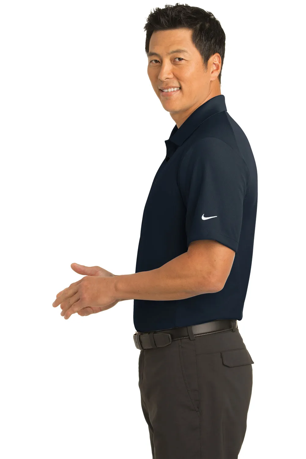 Nike Mens Classic Dri-Fit Moisture Wicking Short Sleeve Polo Shirt - Midnight Navy Blue