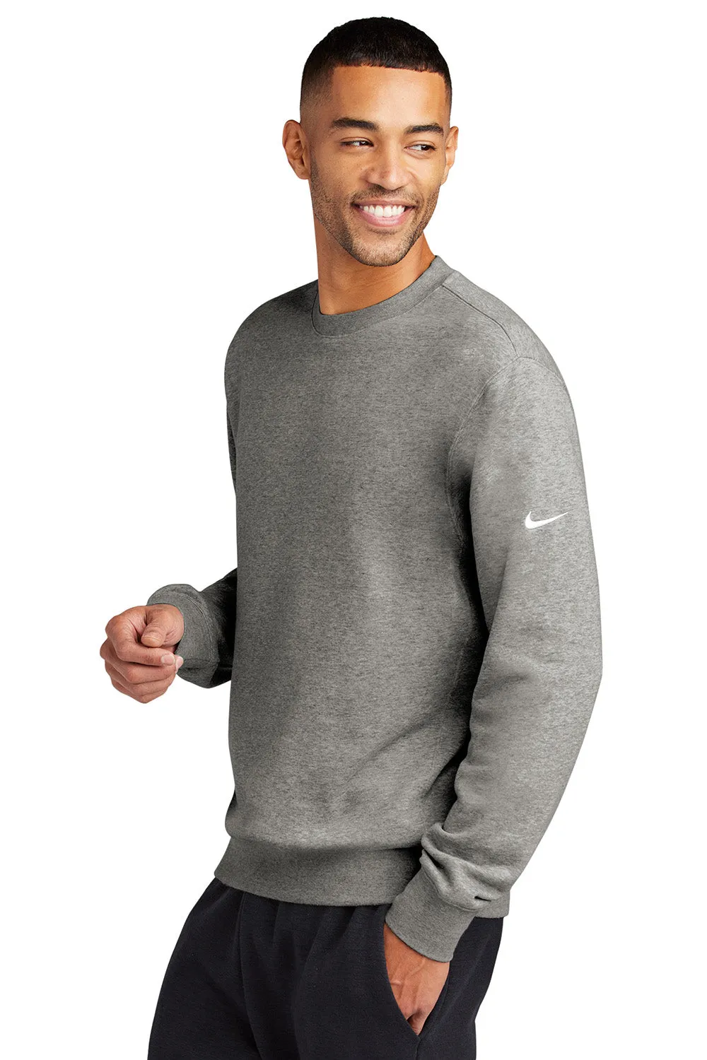 Nike Mens Club Fleece Crewneck Sweatshirt - Heather Dark Grey
