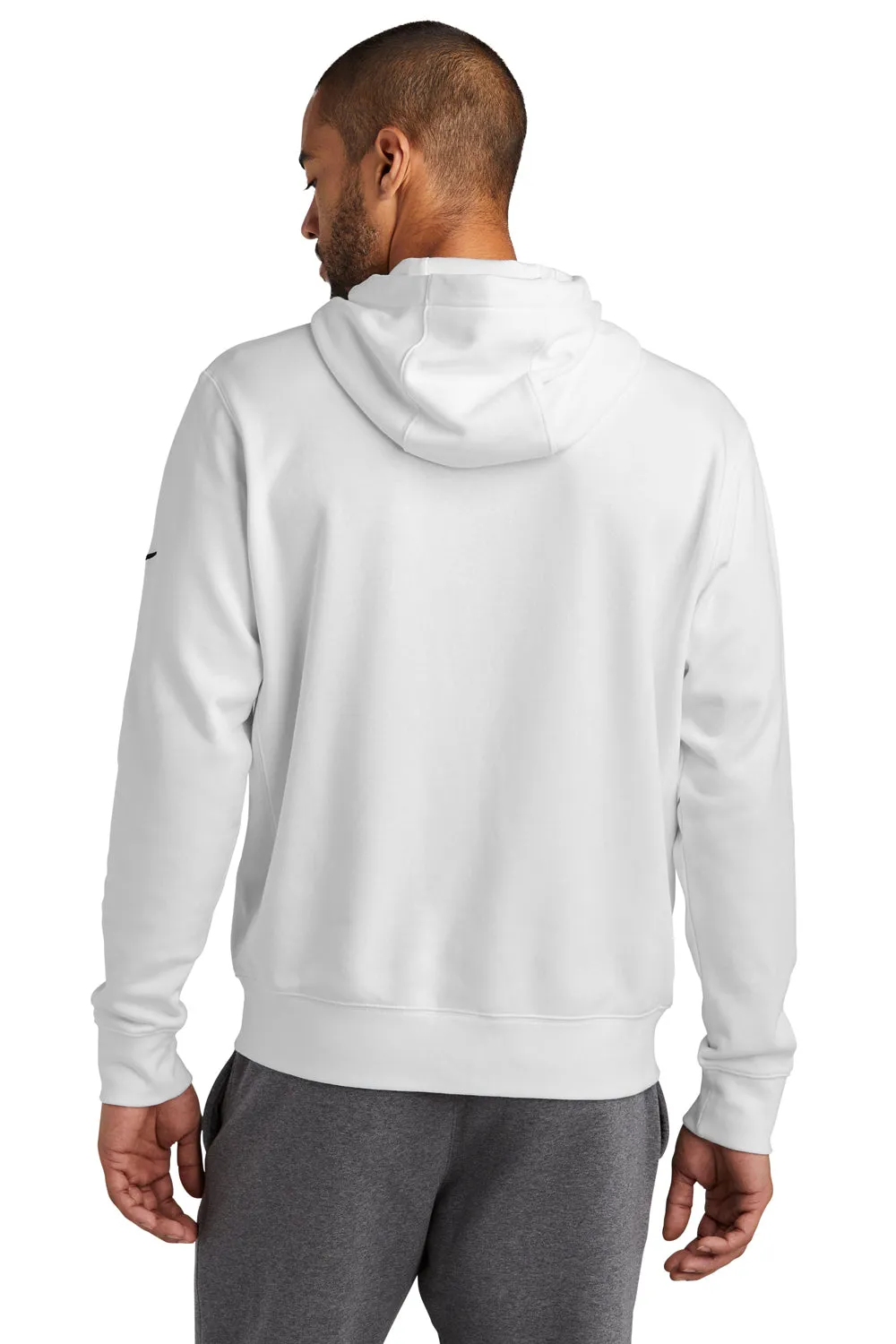 Nike Mens Club Fleece Full Zip Hooded Sweatshirt Hoodie w/ Pockets - White