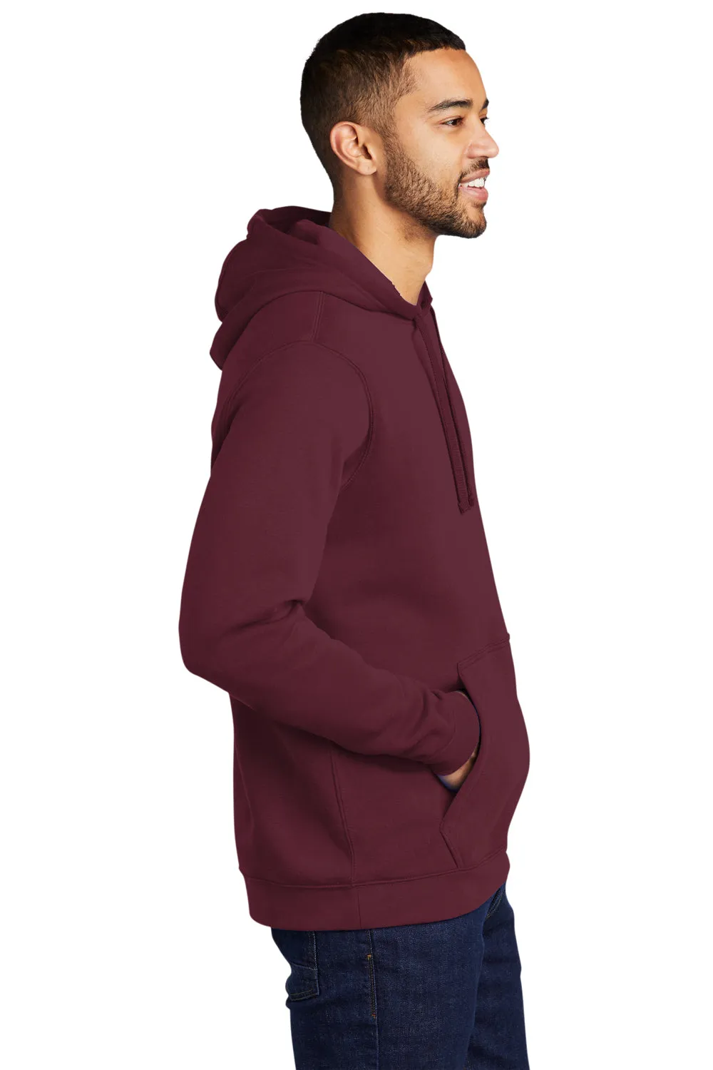 Nike Mens Club Fleece Hooded Sweatshirt Hoodie w/ Pouch Pocket - Dark Maroon