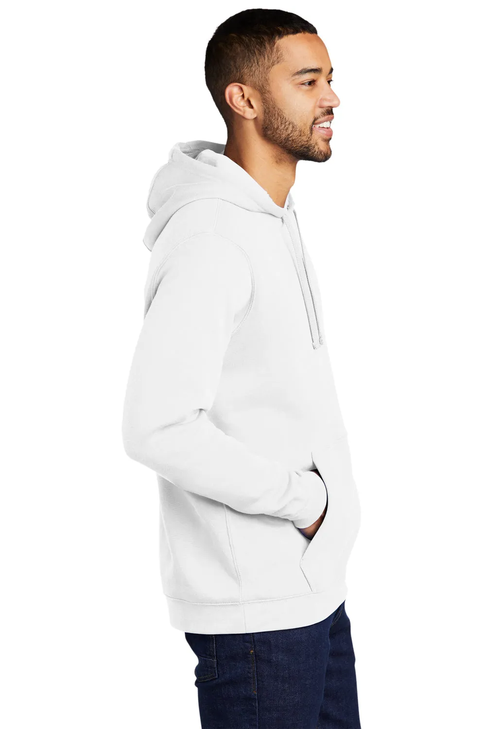 Nike Mens Club Fleece Hooded Sweatshirt Hoodie w/ Pouch Pocket - White